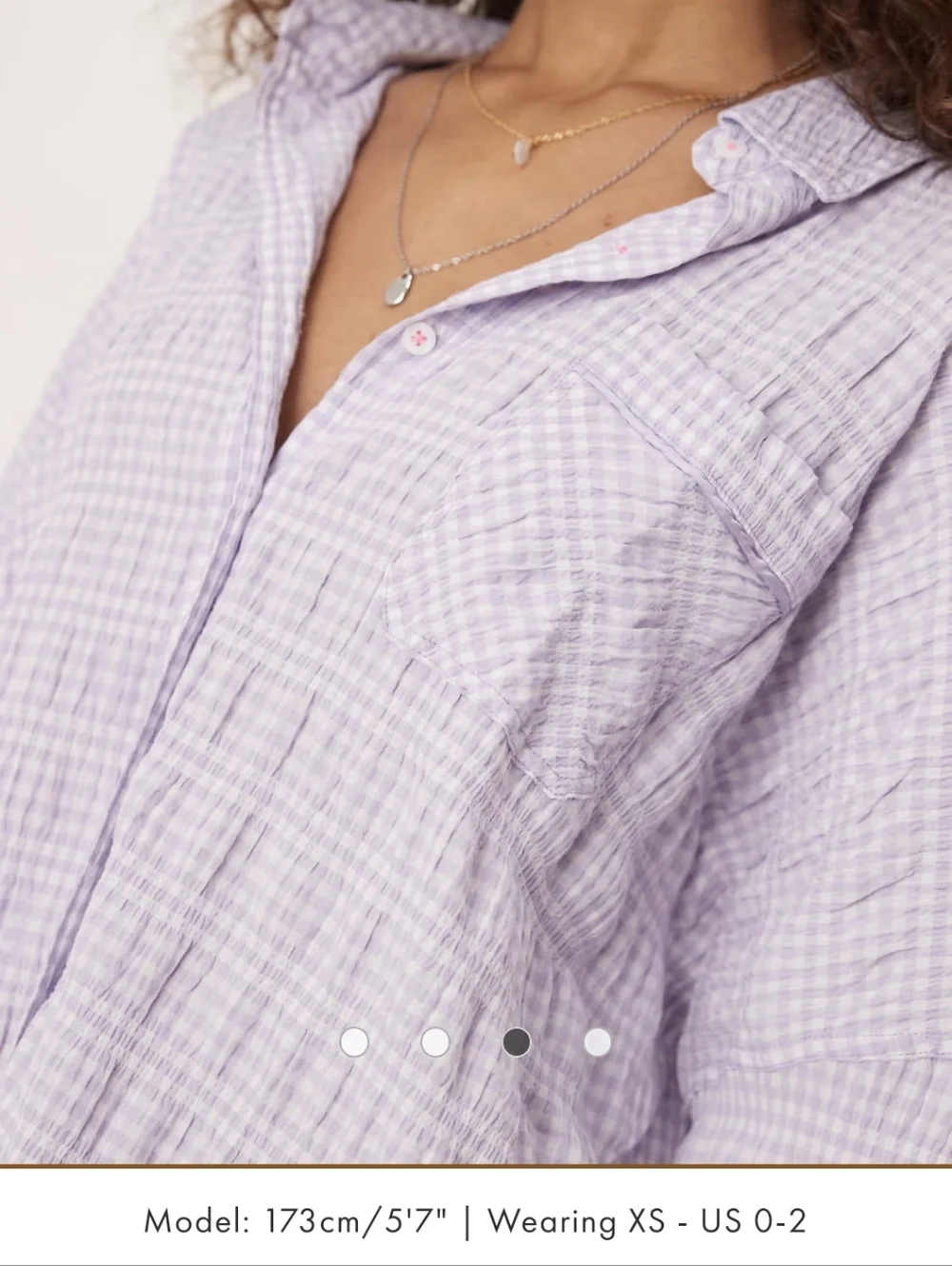 Free People Intimately Cloud Ten Seersucker Pajama Size SMALL - 2PC Set - Lilac - Picture 4 of 4